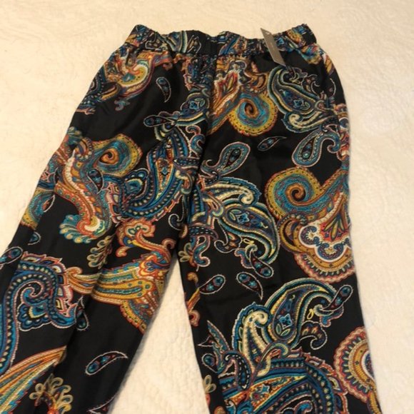 JCrew Black Paisley Petite Pull-on Pant - Picture 6 of 6